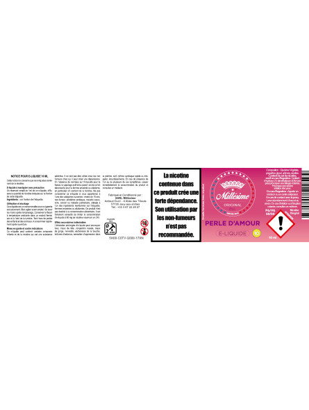 Millesime / E-Liquide Sels de nicotine / Perle d'amour / Fruité / 10ML