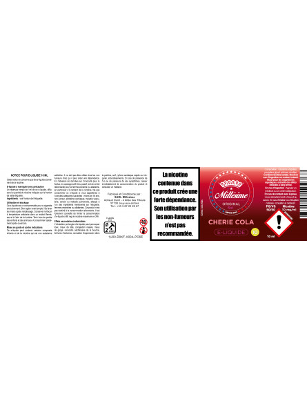 Millesime / E-Liquide Sels de nicotine / Cherie Cola / Fruité / 10ML