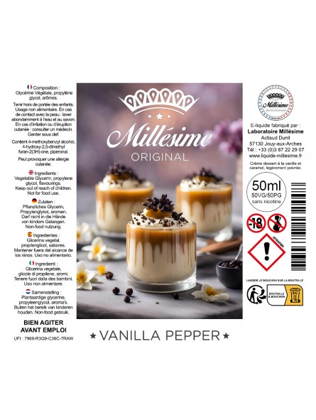 Millésime | E-liquide | Gamme Original 50ML | Vanilla Pepper / 50ML