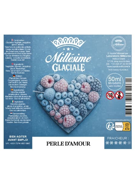 Millésime | E-liquide | Gamme Original Glaciale 50ML | Perle d'amour