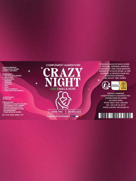 Millésime | CBD | Gélules CRAZY NIGHT